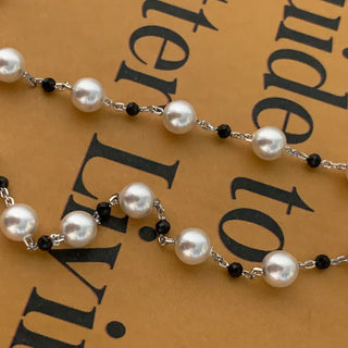 Swarovski Pearl Black Spinel Layered Necklace