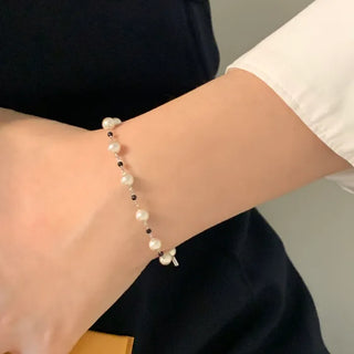 Swarovski Pearl Black Spinel Layered Bracelet