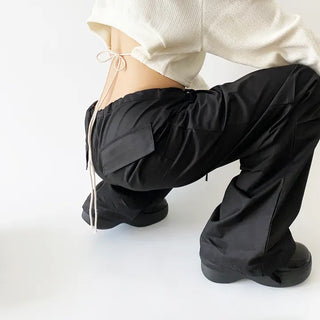 Cotton Cargo Pants   Wide Straight Cotton Pants