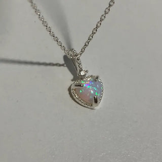 Heart Opal Pendant Necklace