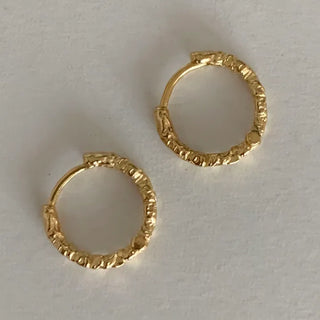 Foil Texture Mini One-Touch Ring Earrings