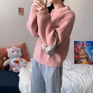 Soft Cotton Candy Cable Knit Zip-Up Cardigan (3 colors)