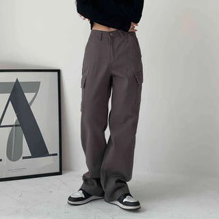 [Fail-proof] Y2K Cargo Straight Fit Long Wide Cotton Pants (2 colors)