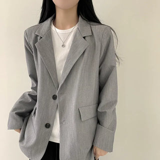 Clean Loose Fit, Single Two-Button Blazer Jacket