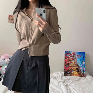 [Delicate Fit] Crong Round Knit Cardigan (10 colors)