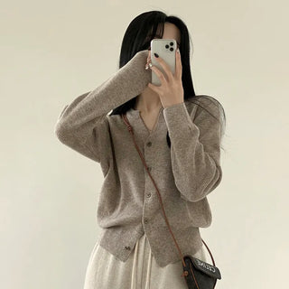 Slimming Cashmere V-Neck Knit Cardigan