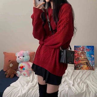 [Wear it all the way through winter!] Delicate fit cable knit dress for year-end look (3 colors)