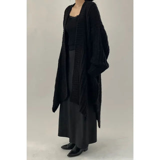 Wool knitted cardigan coat in