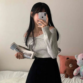 [Knit Hotspot/Delicate Fit] Goddess Winter Off-Shoulder Year-End Look Knit (5 colors)