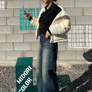 Brushed Wide Long Denim