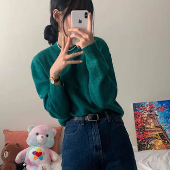 [15% Wool/Delicate Fit] Cashmere Solid Round Knit (5 colors)