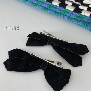 stylish ribbon hair clip (velvet)