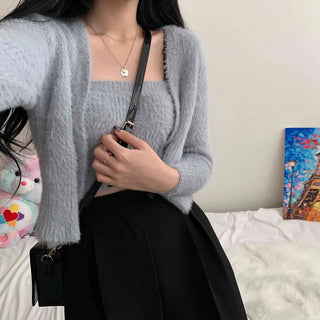 [No Shedding/Set Price] Cozy Angora Sleeveless Cardigan (4 colors)