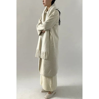 Biscuit Raglan Wool Long Coat