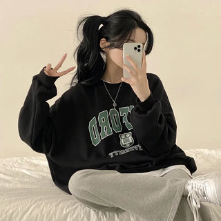 Guaranteed Cuteness! Oxford Lettering Fleece-Lined Sweatshirt