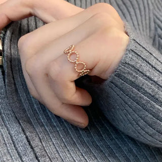 Dot Round Open Pinky Ring (Silver, Rose Gold, Gold)