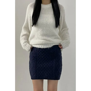 Cable Knit Mini Skirt