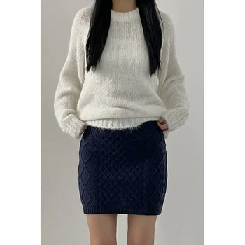 Cable Knit Mini Skirt