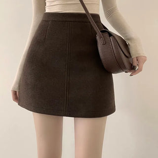 Winter Must-Have, High-Waisted Wool Mini Skirt