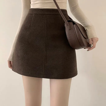 Winter Must-Have, High-Waisted Wool Mini Skirt
