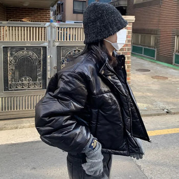 Glossy Short Padded Jacket