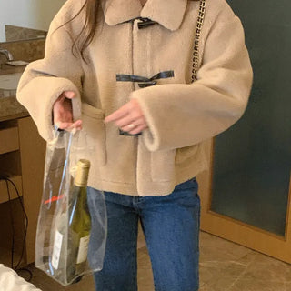 Fur Collar Sherpa Duffle Shearling Duffle Mustang Short Jacket
