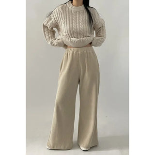 Wide Velour Corduroy Pants