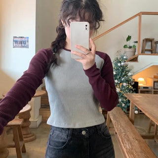 Raglan ribbed shirt