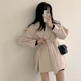 Guaranteed Fit! Balloon Puff Belted Quilted Half Coat