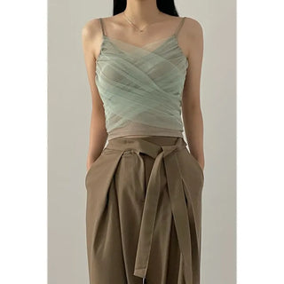 Chiffon Contrast Sleeveless Top