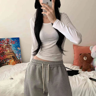 [Winter Version/Fleece-lined] Daily Basic Stretch Long-sleeve Tee (7 colors)
