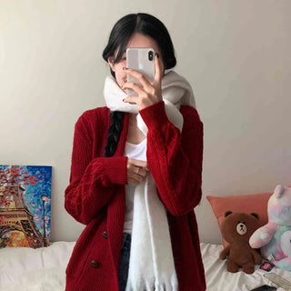 [Warm!] Thick Cable Knit Button Cardigan (4 colors)