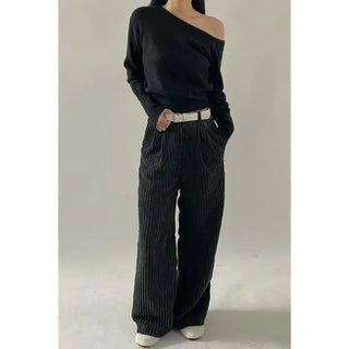 King Ribbed Wide Pants