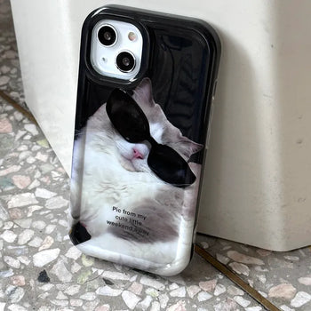 Pick Sunglasses Cat Real Photo iPhone Case