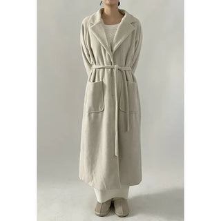 May Rolling Belt Long Coat