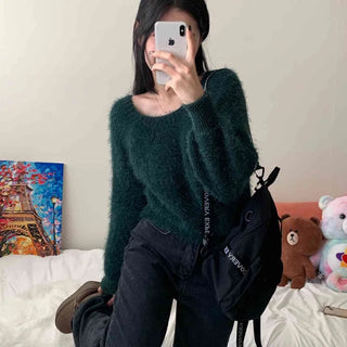 [No Shedding/Cinched Waist] Soft Square Neck Pine Needle Delicate Fit Knit for Year-End Looks (6 Colors)