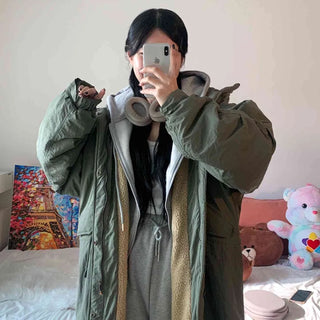 [No Shedding / Fur Lining] Warm and Cozy Shearling Unisex Long Padded Parka That Will Keep You Blind Even in the Cold (3 Colors)