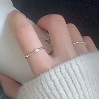 Cubic Wave Layered Ring (White Cubic, Black Cubic)