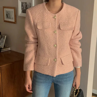 Gold pearl tweed jacket