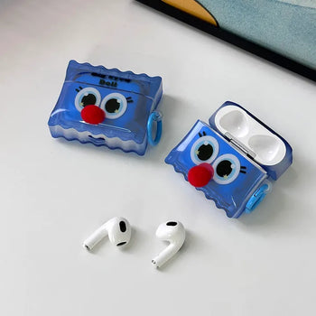 Big Eye Red Nose Blue Doll AirPods Case
