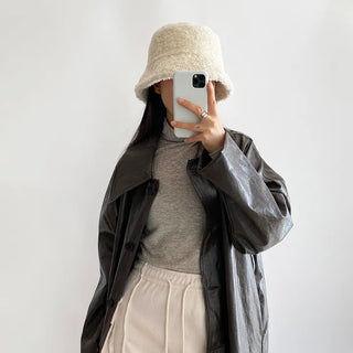Shearing Fur Bucket Hat   Made in Korea Winter Hat Sherpa Fur Bucket Hat