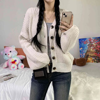 [Cozy/Delicate Fit] Bubble Tea Hazzi V-Neck Knit Cardigan (7 colors)