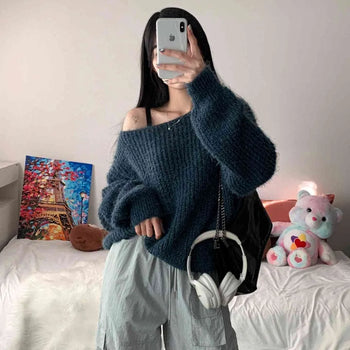 [Lip Neck Ver./Delicate Fit/No Shedding] Pine Needle Loose Color Knit (5 colors)
