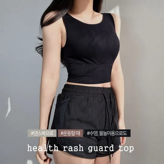 Mellow Health Rash Guard Crop Sleeveless Top