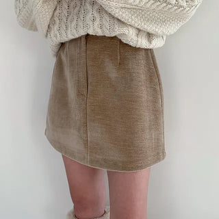 soft velvet mini skirt