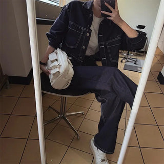 Bake Raw Denim Crop Jacket