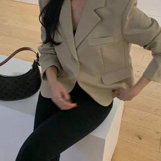 Posie One-Button Loose Fit Single Short Jacket