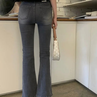 Folden Ash Grey Slim Long Bootcut Denim Pants