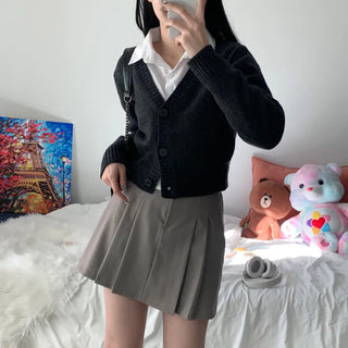 [Cinched Waist/55% Wool] Prada Crop V-Neck Cardigan (6 colors)