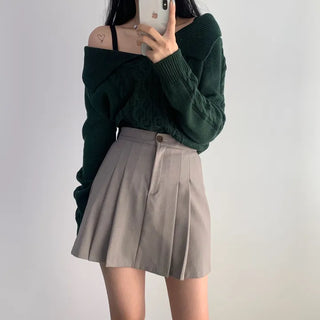 [No Waistline Gain / Built-in Shorts] Vibe Pintuck Back Elastic Mini Skirt (3 Colors)
